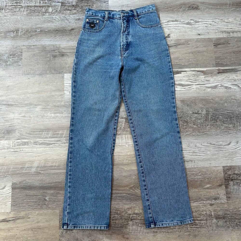 Vintage 90s Trussardi Jeans High Rise Straight Italian Designer Denim Blue 29